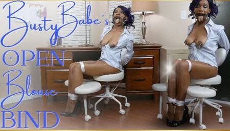 Busty Babe's Open Blouse Bind