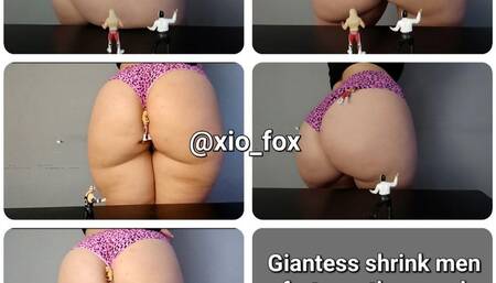 Giantess shrink men, farts on them and swallow them with her HUGE ass