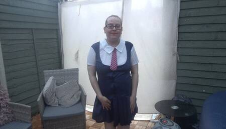 Naughty collage girl plays and gets played with