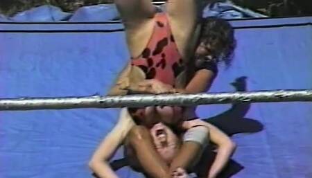 Slams, Flips ,Scissors ,Bites, and twisted into Ropes- Terri vs Lisa