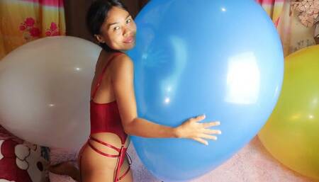 Sexy Camylle Hugs Kisses Licks And Teases Your Enormous Blue Balloon