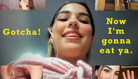 Giantess Gabriella - GOTCHA, now I am going to eat you! 1080