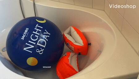 wet beachball & water wing fun