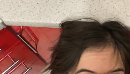 Blowjob with deepthroat and big cock for little cute mouth