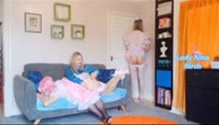 Lady Nina Birch - Sissies Inspection OTK Spanking