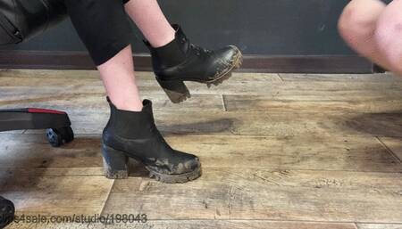 Mud eating from ankle boots