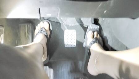 Platform Wedge Flip Flop Floor & Tire Spin