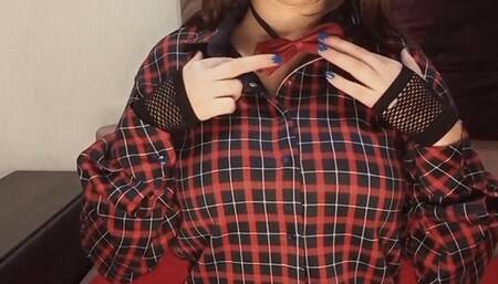 Devilish strip and wank