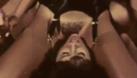 443 Retro vintage aggressive catfight in sexy black undies