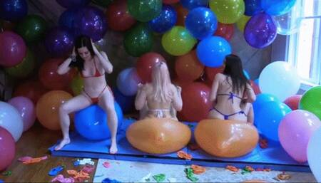 Balloon Olympics: 100 Tuftex Balloons Mass Popping Team USA! (Close-up View) - HD