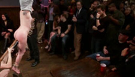 Zippered slave fucked in public