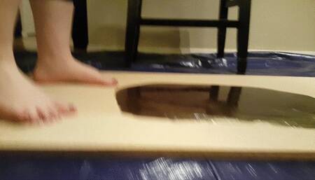 Jade Bunniii Stuck Barefoot Testing Out Black Glue Trap