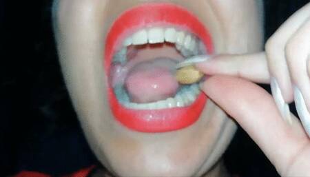 Crushing by my strong teeth