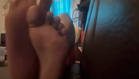 NJ Americana Student’s Wrinkly Soles On Top of Each Other & From Side Angle with Toe Wiggling