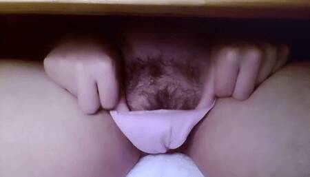 Exposing my hairy pussy on cam - full bush