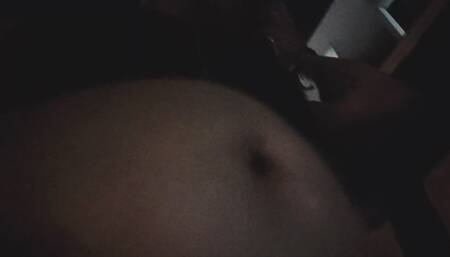 HD Milf muffintop under Giantesses Big bloated bouncy belly midnight walk belly button fingering