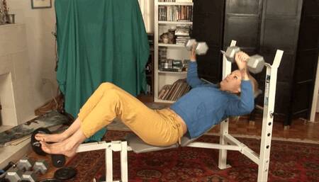 Fit And Fabulous Samantha Ryan Is Roped Naked To Her Weight Bench!