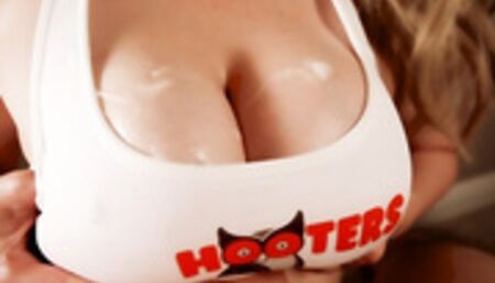 Hooters Waitress with Huge Tits Makes My Dream Come True