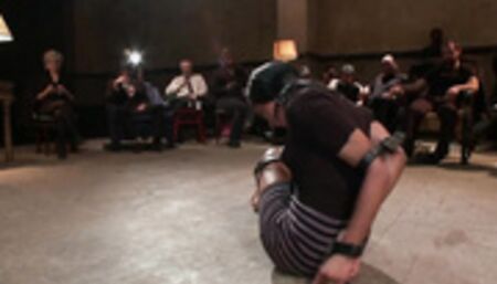 Bound slave fisted in public place