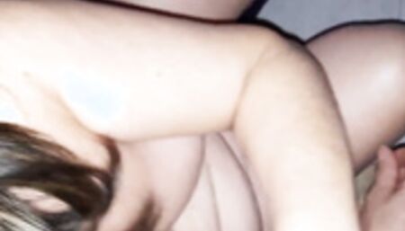 It is my naked wife beautiful woman sucking the neighbor's cock