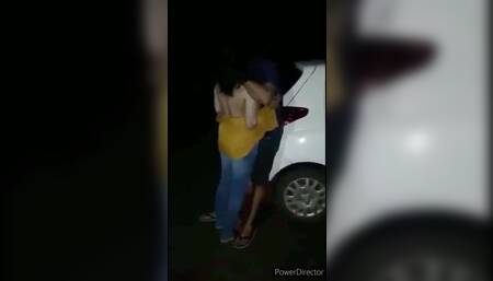 Desi Girlfriend Fucking Outside in Car