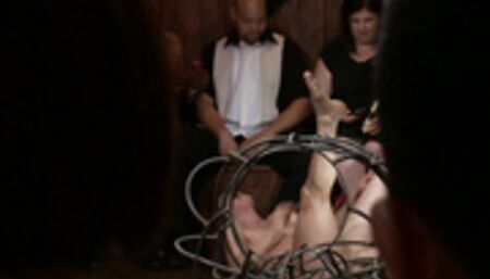 Redhead fisted and fucked in public