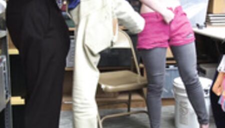 Cute pale skinned shoplifter teen caught