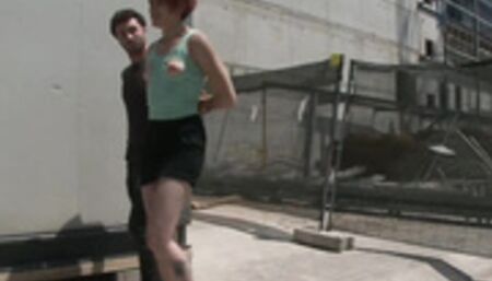 Red head big dick fucked in public