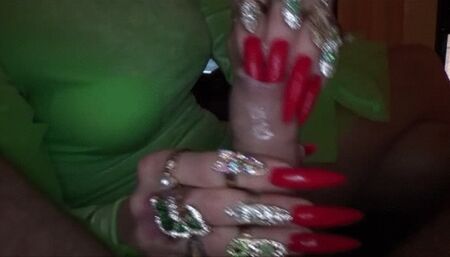 crazy cock rub with extreme long red fingernails - full clip - (1280x720*wmv)