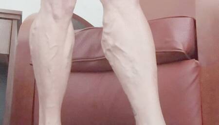 Tempest is in red lingerie and satin red heels