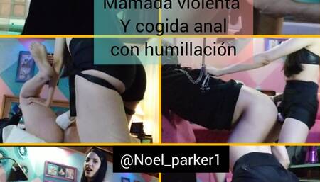 Hard blowjob and fuck for the moaning slut