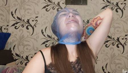 smother a beautiful face with a bag