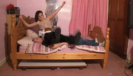 Sophie's Butt Drops On The Bed