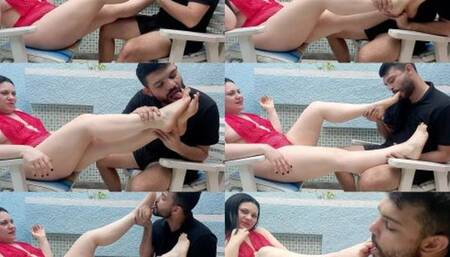 FIRST TIME OF THE BOY SUCKING FEET - LETICIA MILLER & LUCAS (SLAVE BOY) EXCLUSIVE LM VIDEOS AUGUST 2023 - CLIP 4