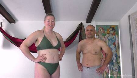 Battle of the Sexes! Competitive Mixed Wrestling! Freya the Viking vs Alex