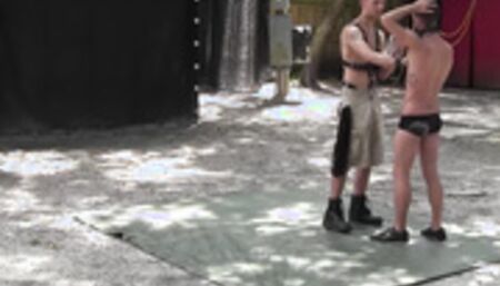 Backyard bondage with Dean Daniels and Preston Lee