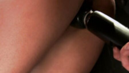 Busty lesbian fucked on device bondage