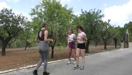 Extended Bondage Walk Training for two sexy Spanish Girls - Full Clip mp4 SD