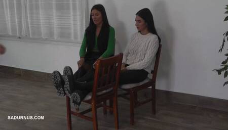 Mistresses Olga and Natasa's dirty boots wmv