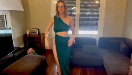 Dancing and talking off the dress