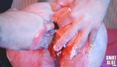 Happy Bday Party cake sitting a face fucking