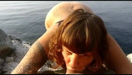 BJ and Fuck Outdoor on the Lake Major ( North Italy )