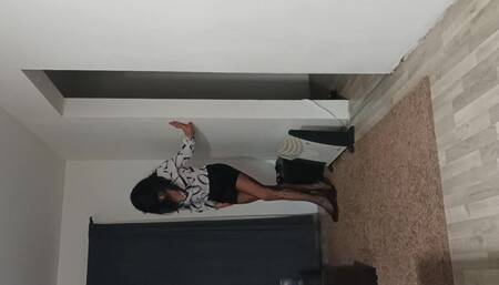 Julia in Mini Skirt and High Heels