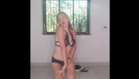 Mia More #015 - Sexy Amateur Housekeper Dancing Striptease and Show Hairy Pussy