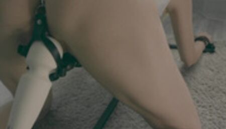 Tied up bondage girl with wet pussy vibrated her with Magic wand to orgasmic convulsions