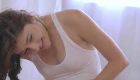 hot threesome for stepmom and young schoolgirl