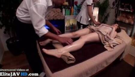 Japanese young girl with big tits gets stimulated