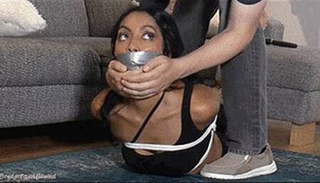 Courtney in: Eager for the Challenge, Uncompromisingly GAGGED Beauty Bites off WAY More Than She Can Chew - & it Shows!! (Sock-Stuffed-Tape Trials Cut!!) (WMV)