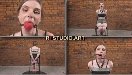 Meloxy - Tape bondage on a chair and gag test for a gorgeous lady (FULL HD MP4)