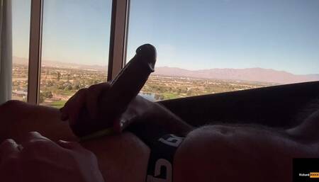 Stroking Big Dick with a View